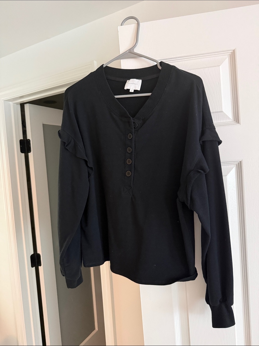 sundays Black Crewneck Sweatshirt